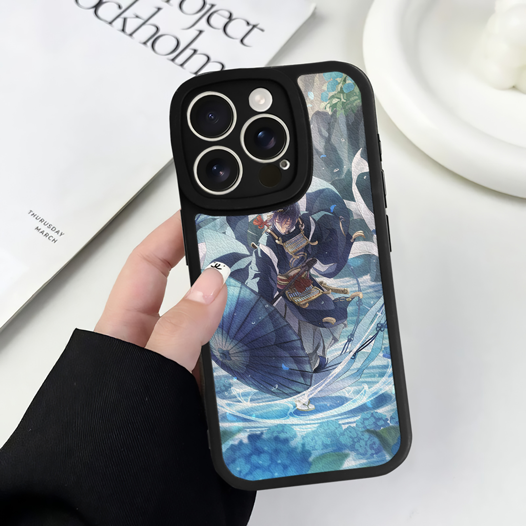 （画像用） 刀剣乱舞 Touken Ranbu 【iPhone 16シリーズ対応】シリコンスマホケース（レザー調） 材質：シリコン